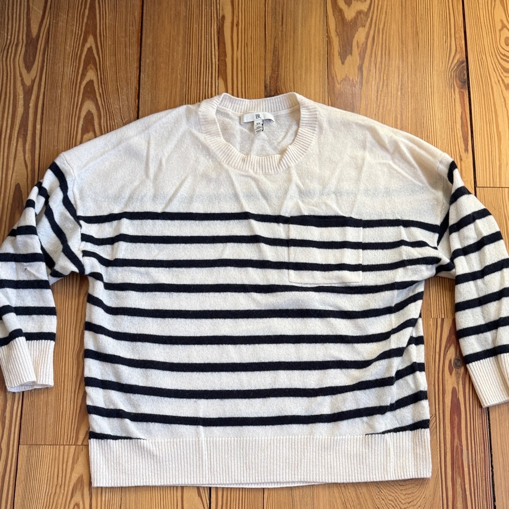 Banana republic cashmere stripe sweater size petite